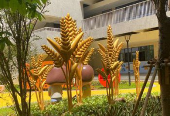 城市水稻雕塑厂家 风景区彩绘雕塑 抽象摆件