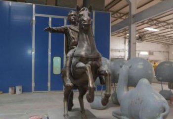 抽象骑马人雕塑 店门口古罗马雕塑 步行街摆件