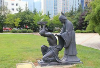 广场岳母刺字雕塑 公园典故雕塑 抽象摆件