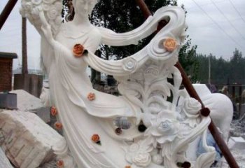 公园天女散花雕塑 酒店门口雕塑 彩绘摆件