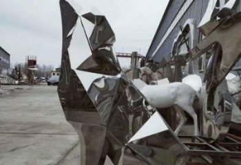 步行街哈巴狗雕塑，仿真动物雕塑，景观广场雕塑