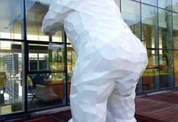 抽象黑熊雕塑 店门口彩绘雕塑 步行街摆件